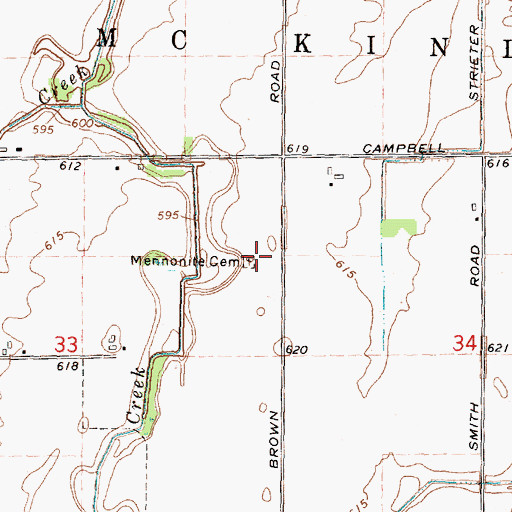 Topographic Map of Mennonite Cemetery, MI