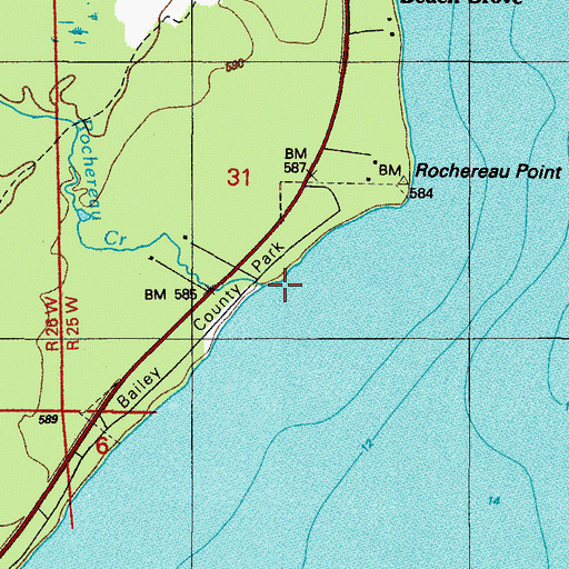 Topographic Map of Bailey County Park, MI