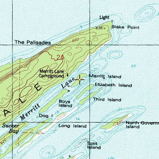 Topographic Map of Merritt Island, MI