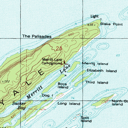 Topographic Map of Merritt Lane Campground, MI