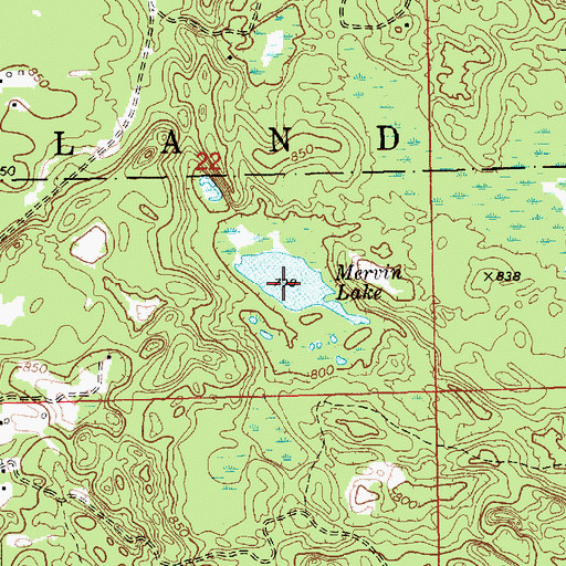 Topographic Map of Mervin Lake, MI