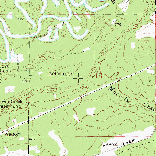 Topographic Map of Merwin Creek, MI