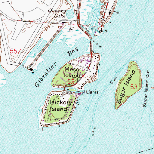 Topographic Map of Meso Island, MI