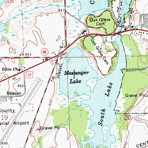 Topographic Map of Messenger Lake, MI