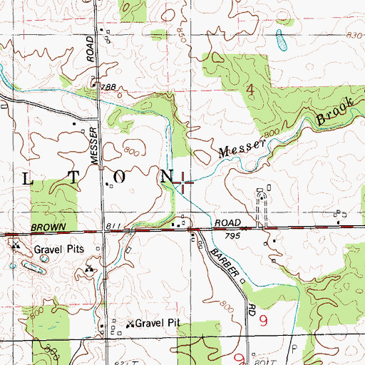 Topographic Map of Messer Brook, MI