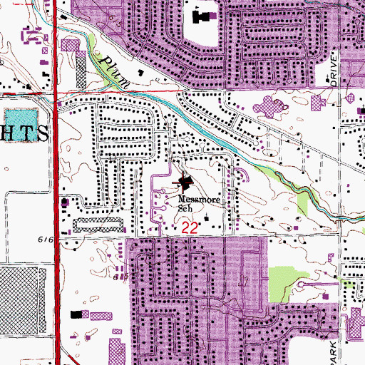 Topographic Map of Messmore School, MI