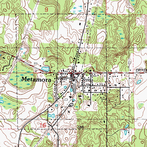 Topographic Map of Metamora, MI