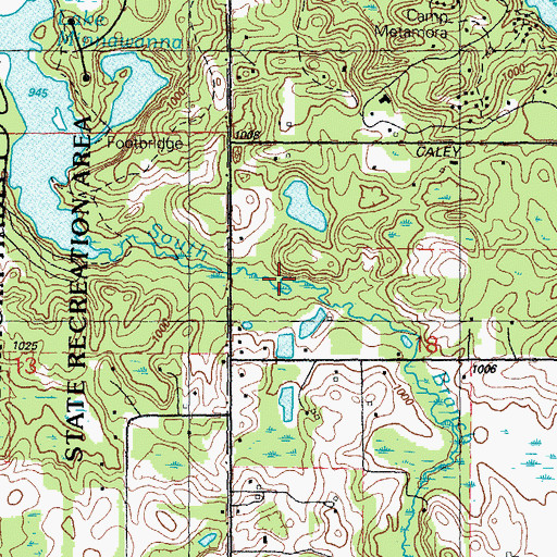 Topographic Map of Metamora-Hadley State Recreation Area, MI