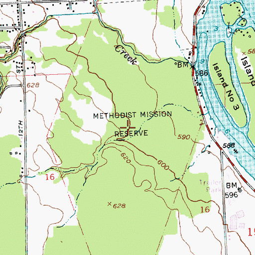 Topographic Map of Methodist Mission Reserve, MI