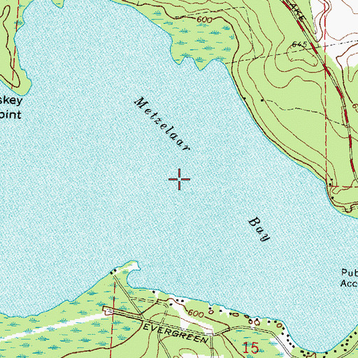 Topographic Map of Metzelaar Bay, MI
