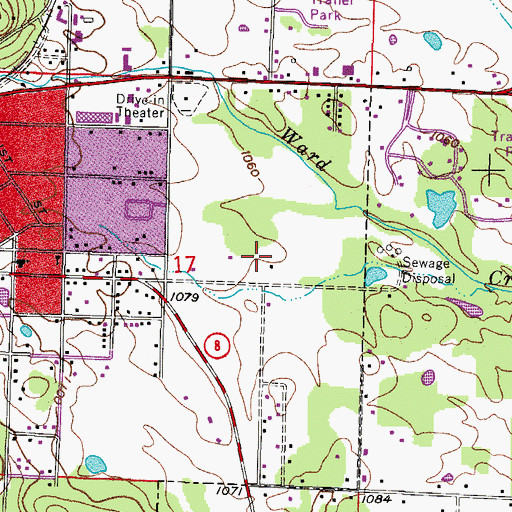 Topographic Map of Mena High School, AR