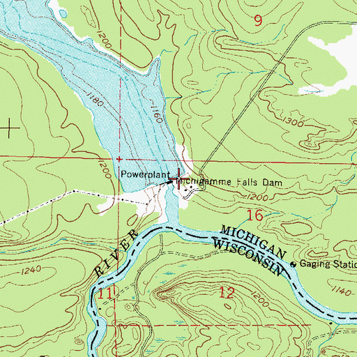 Topographic Map of Michigamme Lake, MI