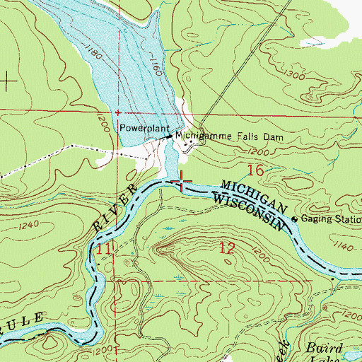 Topographic Map of Michigamme River, MI
