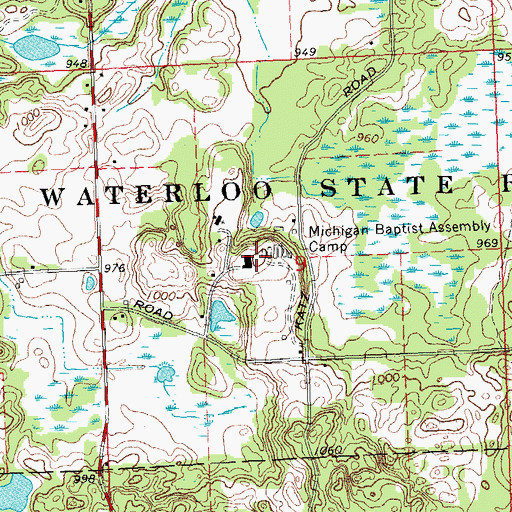 Topographic Map of Michigan Baptist Assembly Camp, MI