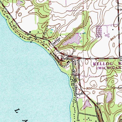 Topographic Map of Michigan State University, MI