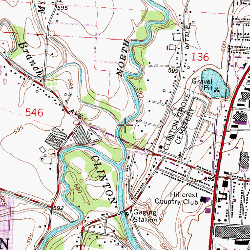 Topographic Map of Middle Branch Clinton River, MI
