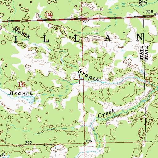 Topographic Map of Middle Branch Linton Creek, MI