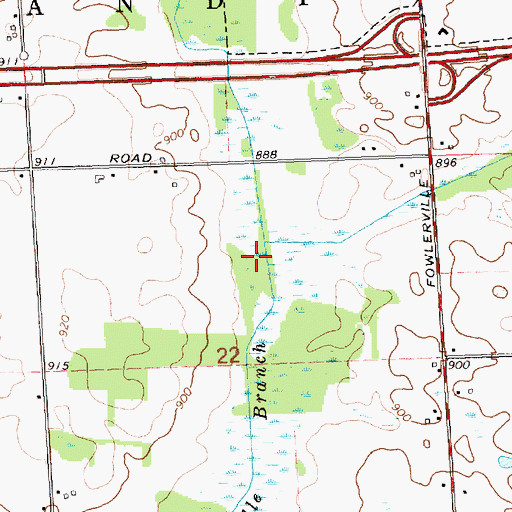 Topographic Map of Middle Branch Red Cedar River, MI