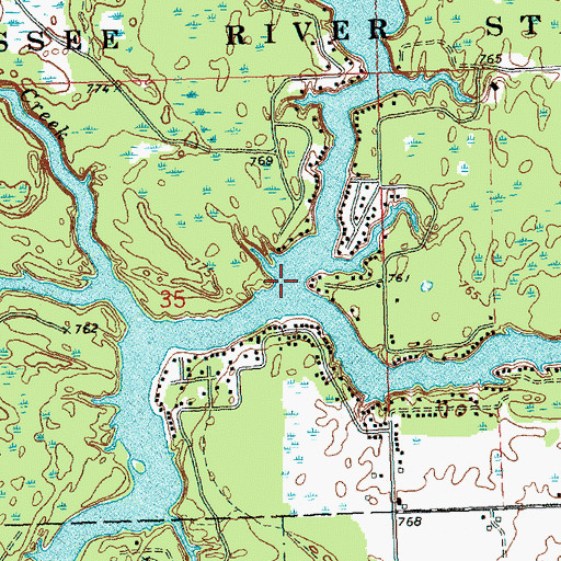 Topographic Map of Middle Branch Tittabawassee River, MI