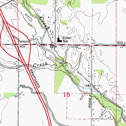 Topographic Map of Middle Creek, MI