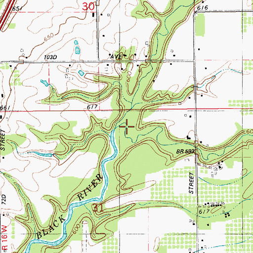 Topographic Map of Middle Branch Black River, MI