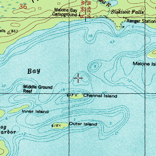 Topographic Map of Middle Ground Reef, MI