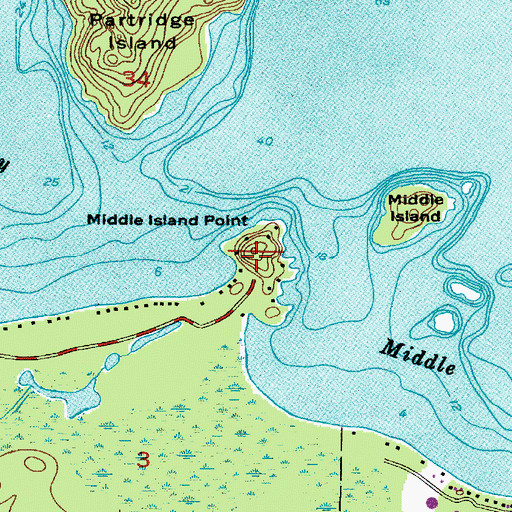 Topographic Map of Middle Island Point, MI
