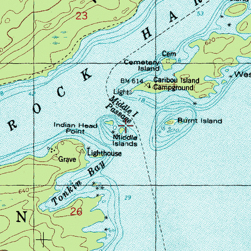 Topographic Map of Middle Islands Passage, MI