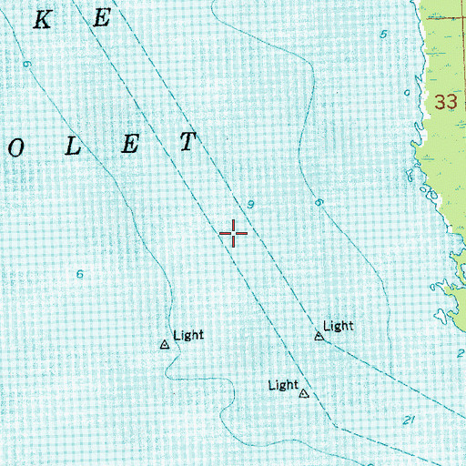 Topographic Map of Middle Neebish Channel, MI