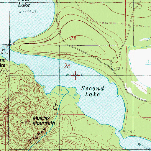 Topographic Map of Second Lake, MI