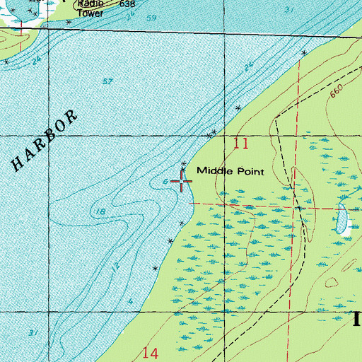 Topographic Map of Middle Point, MI