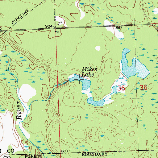 Topographic Map of Mikes Lake, MI