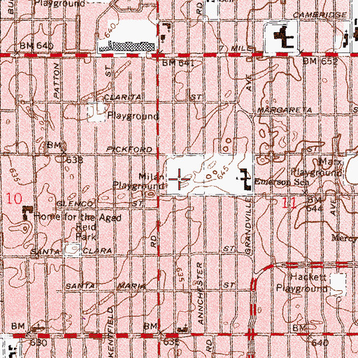 Topographic Map of Milan Playground, MI