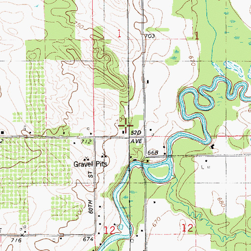 Topographic Map of Miles School, MI