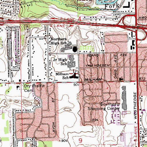 Topographic Map of Community High School, MI