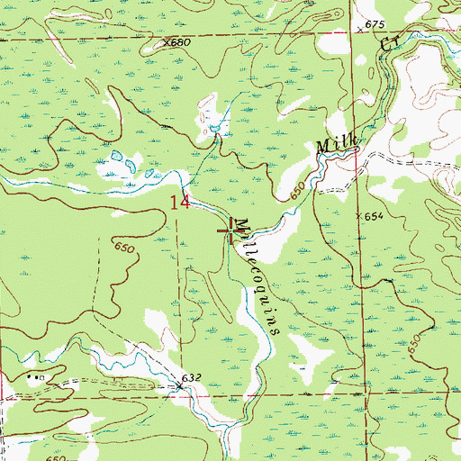 Topographic Map of Milk Creek, MI