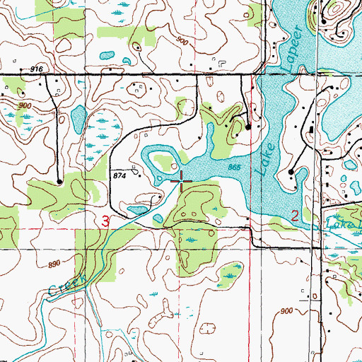 Topographic Map of Mill Creek, MI