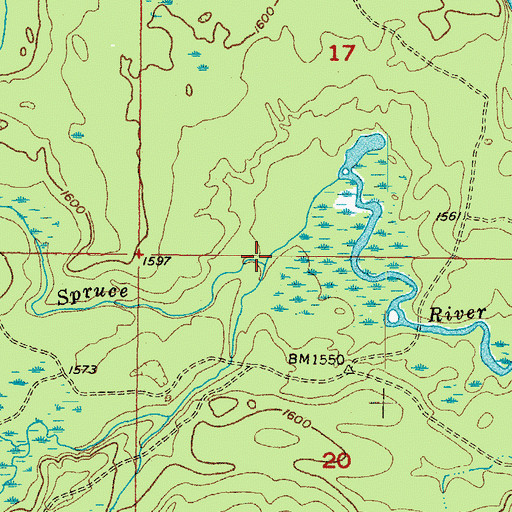 Topographic Map of Mill Creek, MI