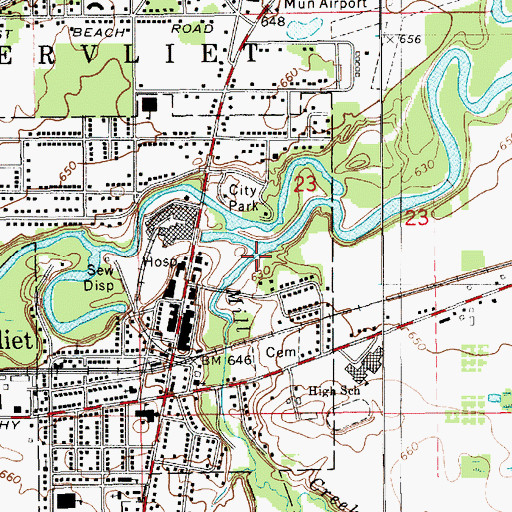 Topographic Map of Mill Creek, MI