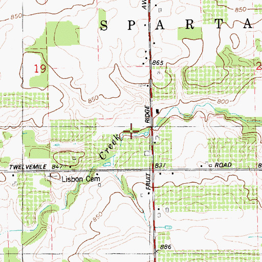 Topographic Map of Mill Creek, MI