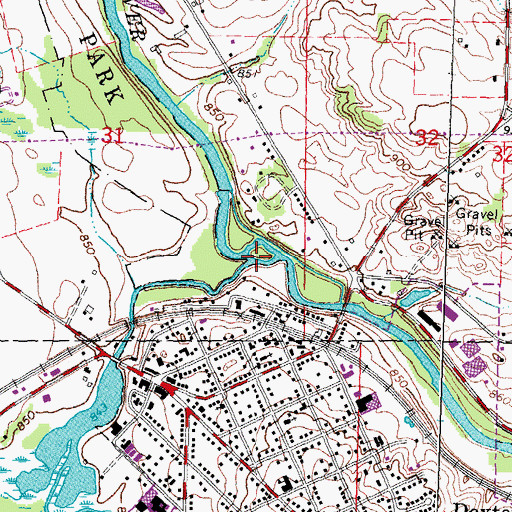 Topographic Map of Mill Creek, MI
