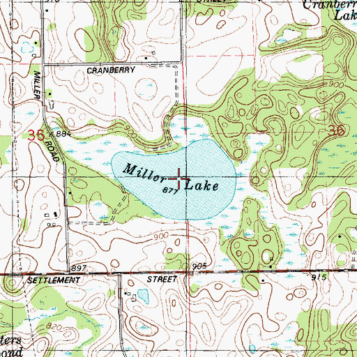 Topographic Map of Mill Lake, MI