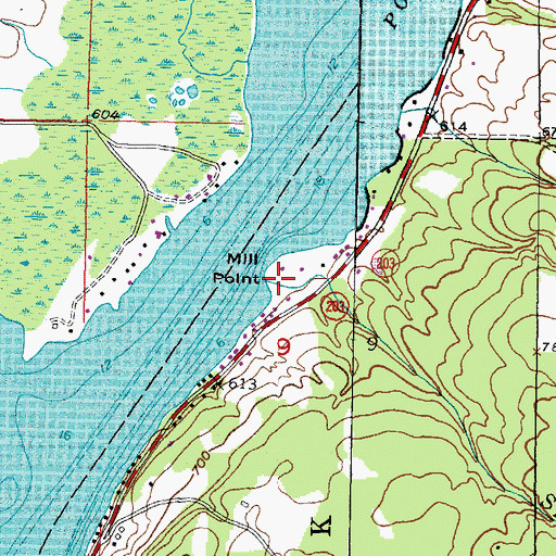 Topographic Map of Mill Point, MI