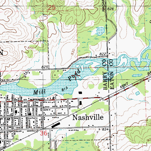 Topographic Map of Mill Pond, MI