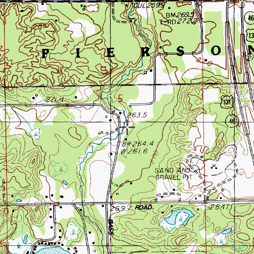 Topographic Map of Mill Pond, MI