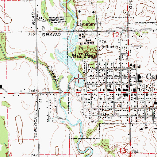 Topographic Map of Mill Pond, MI