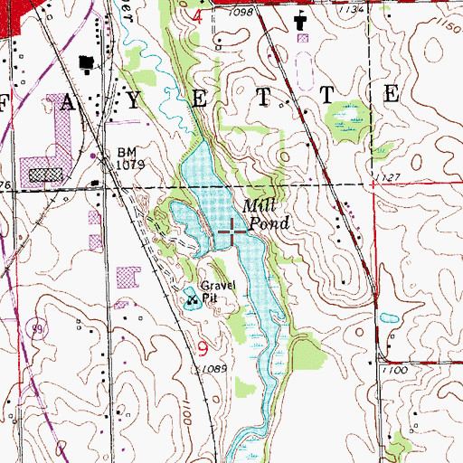Topographic Map of Mill Pond, MI