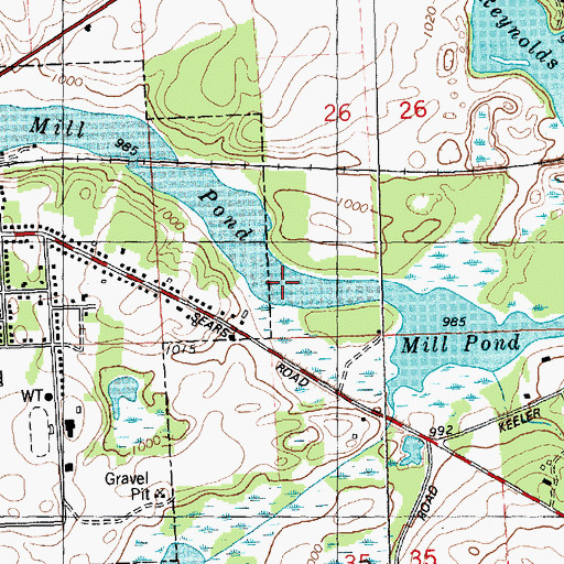 Topographic Map of Mill Pond, MI