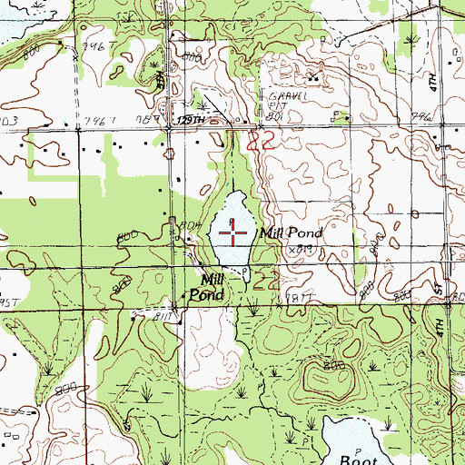 Topographic Map of Mill Pond, MI