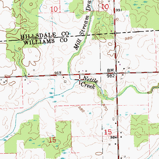Topographic Map of Mill Stream Drain, MI